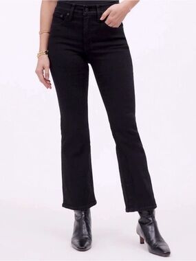 Madewell Mid-Rise Kick Out Jean Black Wash Petite Size 26P